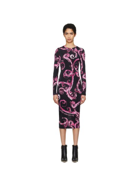 VERSACE JEANS COUTURE Black Chain Couture Midi Dress