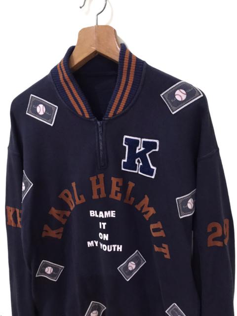 Other Designers Karl Helmut - KARL HELMUT BIG LOGO QUARTER ZIP SWEATSHIRT