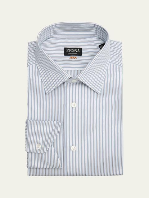 ZEGNA Men's Centoventimila Cotton Multi-Stripe Dress Shirt
