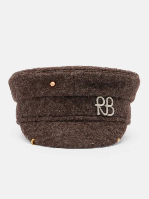 RUSLAN BAGINSKIY Pierced wool-blend newsboy cap