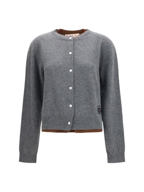 Marni Marni Layered Effect Cashmere Cardigan Graphite