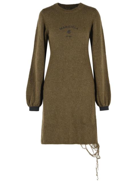 MM6 Maison Margiela MM6 Maison Margiela Wool Blend Midi Dress Green