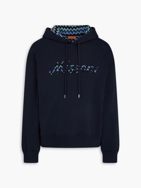 Missoni Crochet-trimmed French cotton-terry hoodie