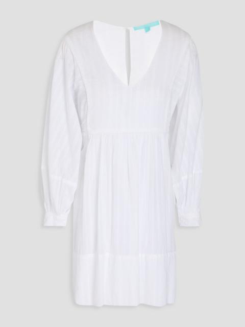 MELISSA ODABASH Camilla embroidered cotton-mousseline mini dress