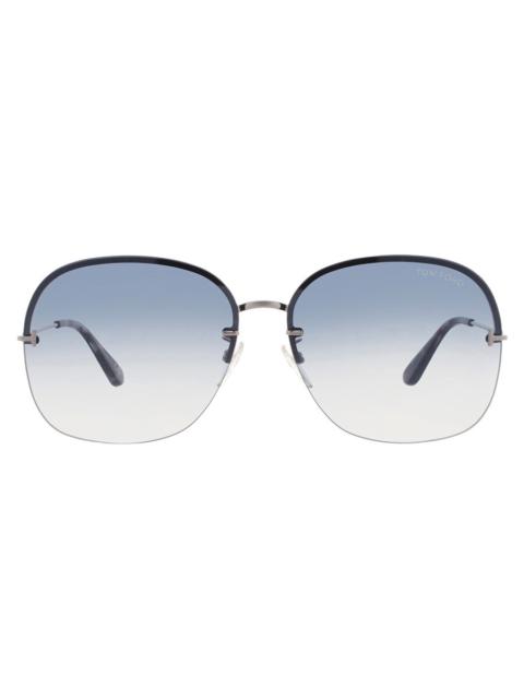 TOM FORD Tom Ford Blue Gradient Round Ladies Sunglasses FT0794-H 16X 62