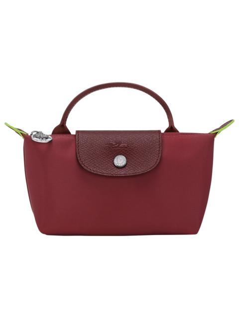 Longchamp Le Pliage Green Pouch with handle Pomegranate - Recycled canvas