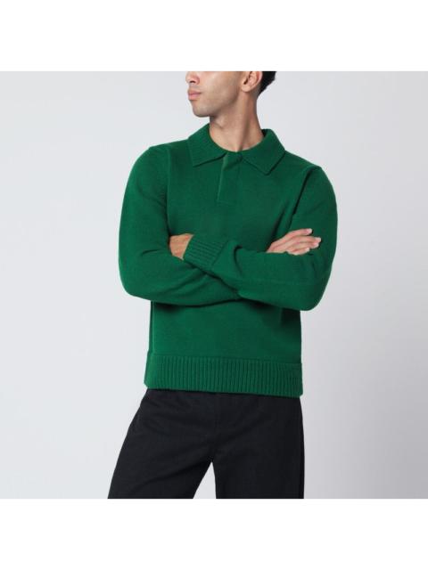 sacai Sacai Green Wool Sweater Men