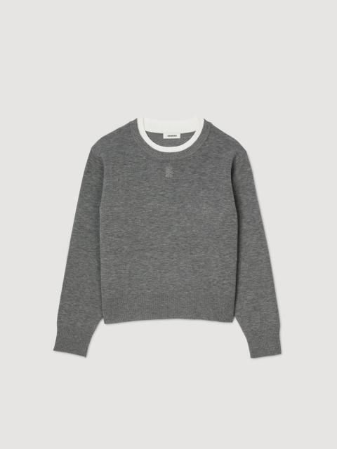 Sandro CONTRAST COLLAR JUMPER