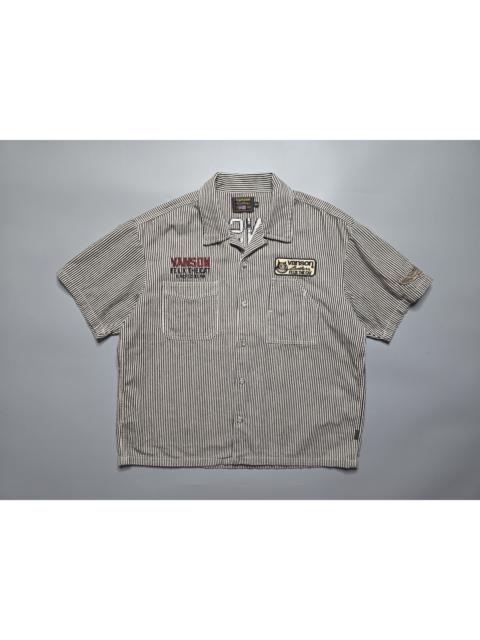 Momotaro - Vanson x Felix the Cat - Hickory Stripe Work Shirt