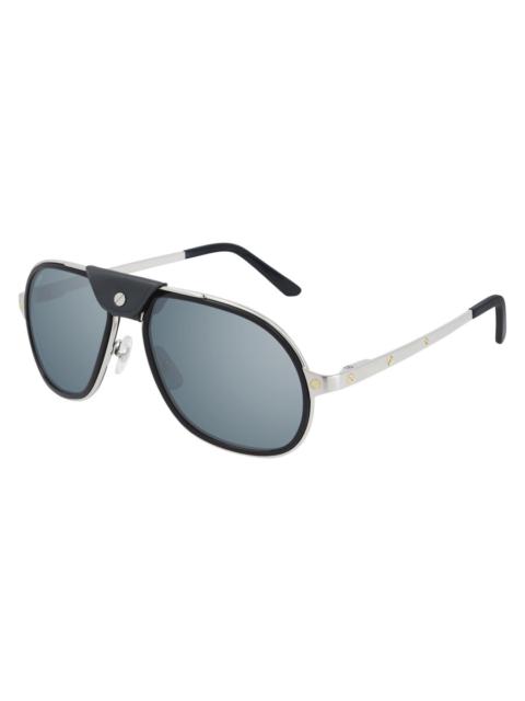 Cartier Cartier Santos de Cartier Polarized Blue Pilot Men's Sunglasses CT0241S 003 57