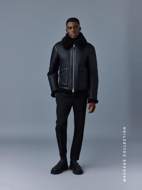 MACKAGE KRISTIAN Sheepskin jacket with spread collar
