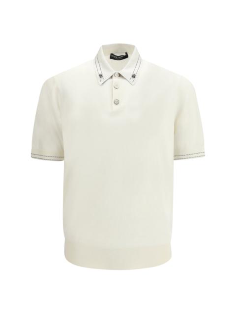 Dolce & Gabbana Dolce & Gabbana Men Silk Polo With Collar And Short Sleeves