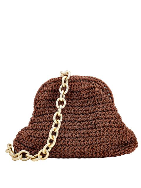 Other Designers Maria La Rosa Rust Mini Game Metallic Crochet Clutch