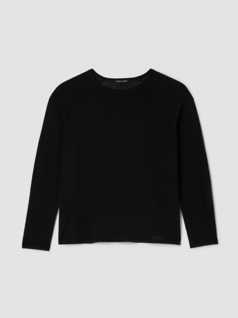 EILEEN FISHER Superfine Merino Crew Neck Top in Regenerative Wool