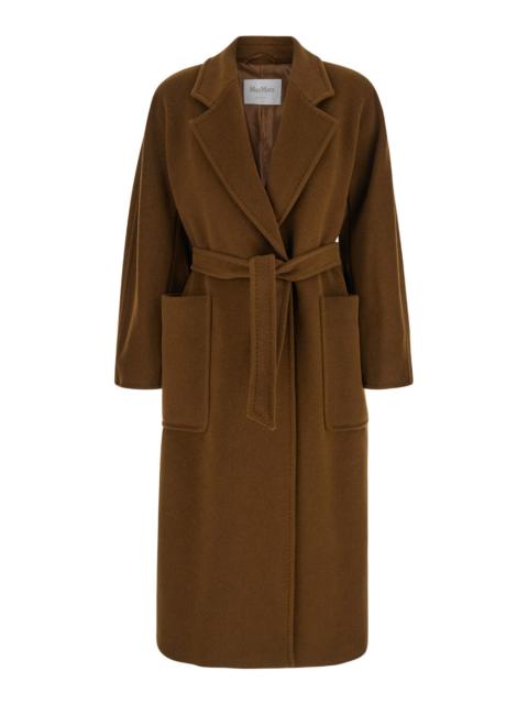 Max Mara Max Mara Women 'Attuale' Brown Double-Breasted Coat With Peak Revers In Wool Woman