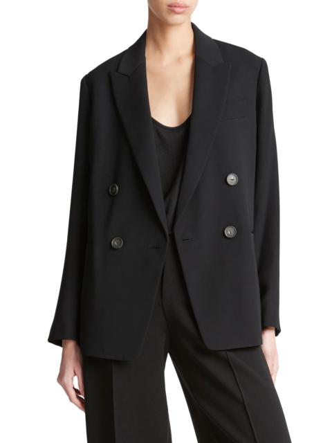 Vince Vince Double Breasted Crepe Blazer in Black at Nordstrom
