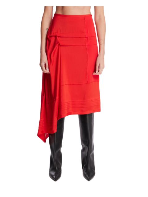 Lemaire Red Pleated Midi Skirt