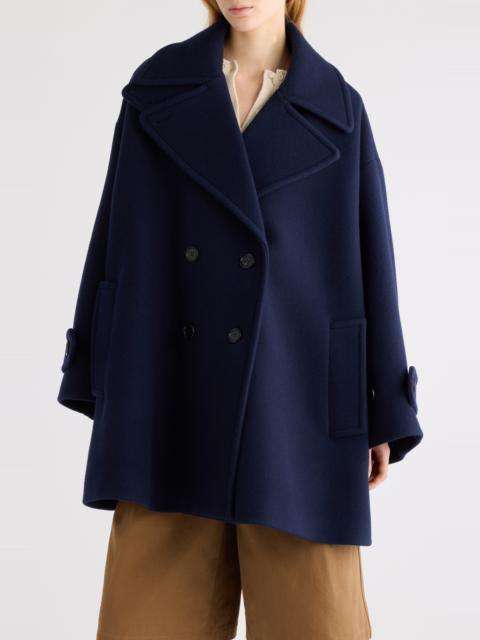 Chloé Chloé Iconic Soft Wool Blend Coat in Evening Blue at Nordstrom