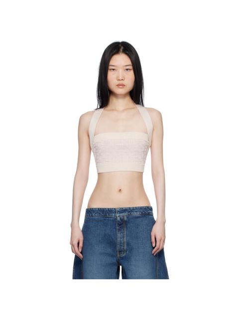 Balmain Beige PB Labyrinth Monogram Tank Top