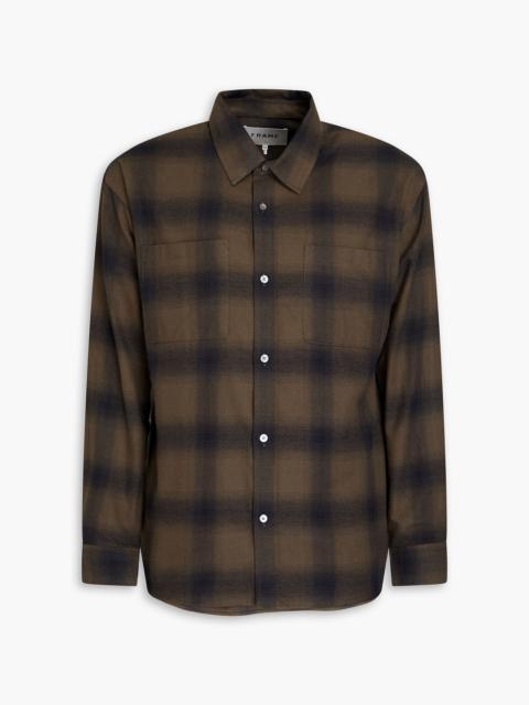 FRAME Checked cotton-flannel shirt