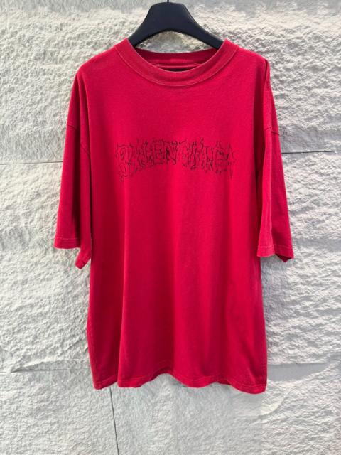 BALENCIAGA Balenciaga Red Flame Letter Short Sleeve T-Shirt