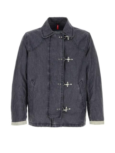 Other Designers Fay Men Denim Blue Linen Jacket