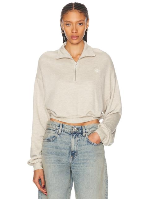 ÉTERNE Cropped Half Zip Sweatshirt