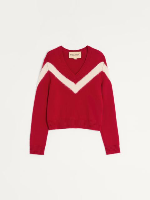 Valentino VALENTINO WOOL SWEATER WITH VLOGO BOW AT THE BACK