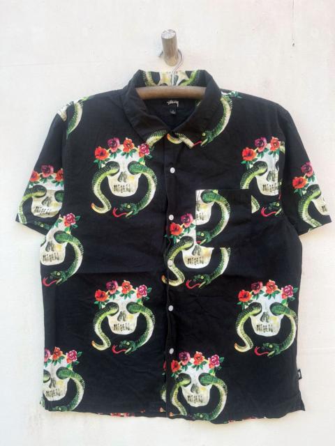 Stüssy Stussy Skull Snake Aloha Hawaiian Hawaii Camp Skateboarding
