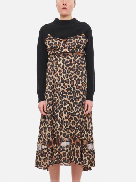 sacai Leopard Print Knit Dress