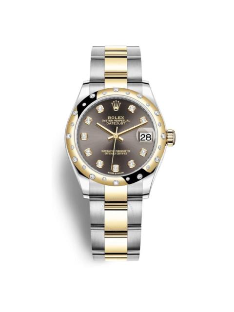 ROLEX Rolex Datejust 31 Dark Grey Diamond Dial Automatic Ladies Steel and 18kt Yellow Gold Oyster Watch 27