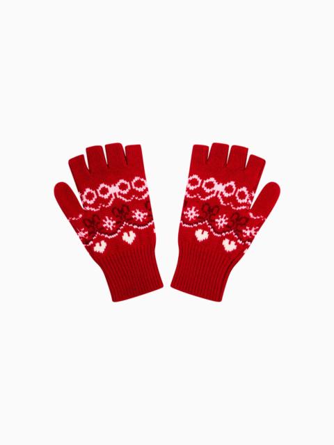 LoveShackFancy Emeri Wool Fair Isle Fingerless Gloves