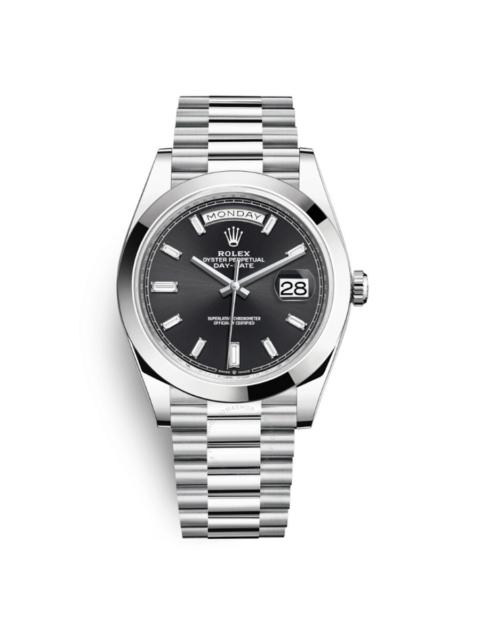 ROLEX Rolex Day Date 40 Black Diamond Dial Automatic Men's Platinum President Watch 228206BKDP