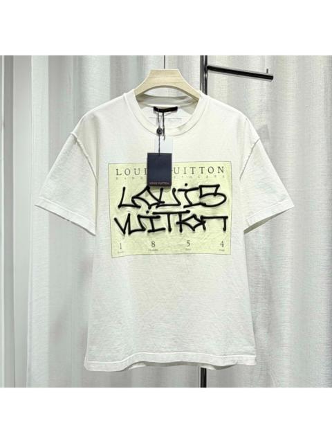 Louis Vuitton Louis Vuitton Embroidered Logo Cotton White Short Sleeve T-Shirt