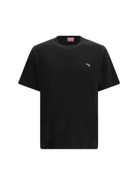 KENZO Kenzo Jumping Tiger Embroidered Cotton T-shirt Black