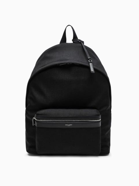 Saint Laurent Black Leather-Trim City Backpack Men