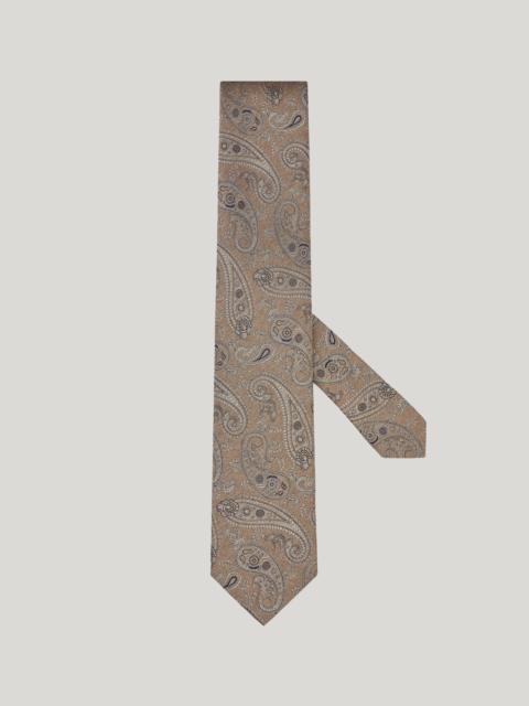Canali BEIGE SILK TIE, PAISLEY MOTIF