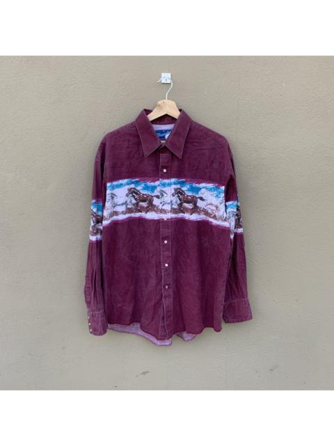 Other Designers Vintage - Vintage Wrangler Horse Printed Long Sleeve Button On Shirt