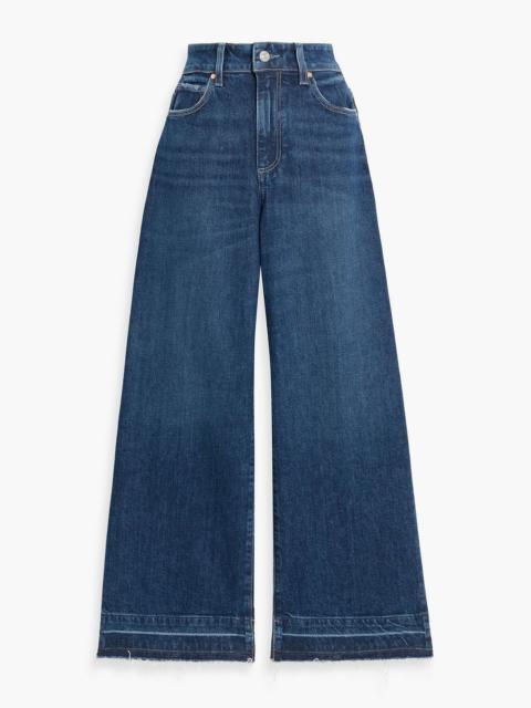 PAIGE Alana cropped distressed high-rise wide-leg jeans