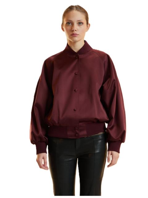 CYNTHIA ROWLEY Cynthia Rowley Satin Bomber Jacket in Burgundy at Nordstrom