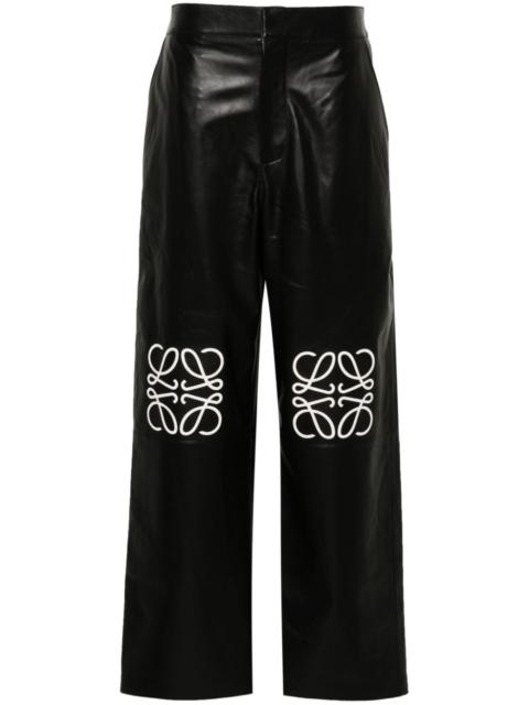 Loewe Loewe Women Anagram Baggy Leather Trousers