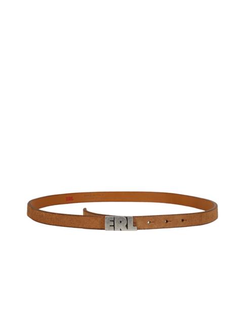 ERL ERL LOGO SKINNY LEATHER BELT / TANNED