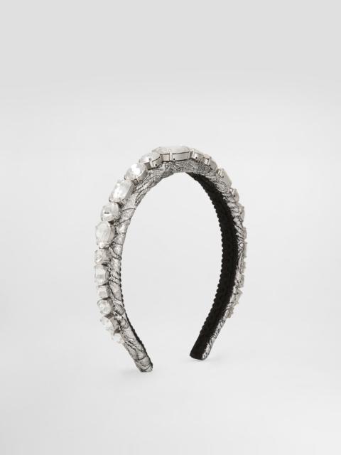 Dolce & Gabbana Floral jacquard headband with embroidery