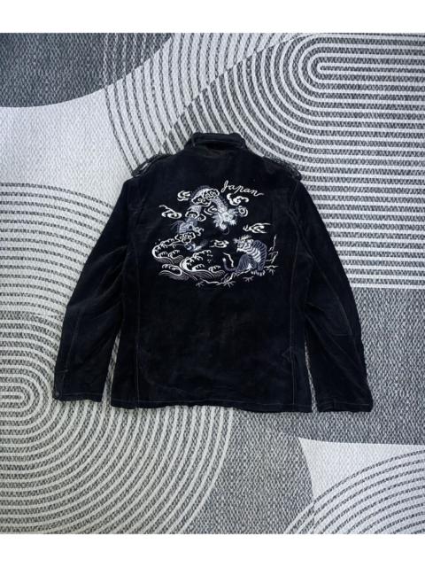 Other Designers Dragonfly - Vintage Sukajan Japan Embroidery Multipocket Velvet Jacket