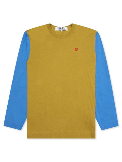 Comme des Garçons PLAY COMME DES GARCONS PLAY BI-COLOR T-SHIRT - OLIVE/BLUE