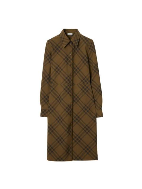 Burberry Burberry Check Wool Blend Shirt Dress