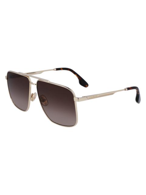 Victoria Beckham Victoria Beckham Brown Gradient Navigator Ladies Sunglasses VB240S 702 58