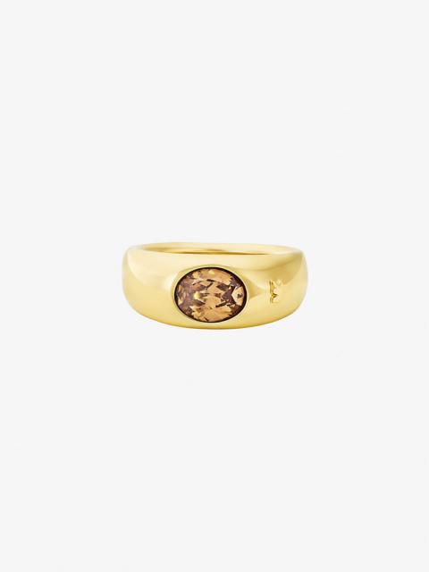 MICHAEL KORS Precious Metal-Plated Cubic Zirconia Signet Ring