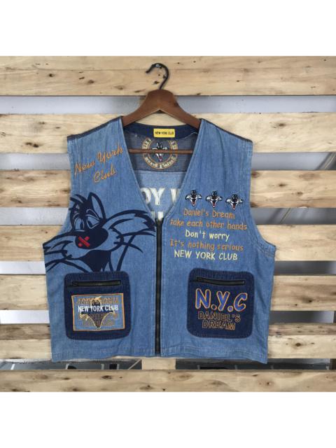 Other Designers Vintage - Vintage New York Club Daniel’s Dream Denim Vest Jacket