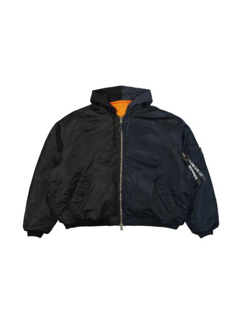 VETEMENTS SPLIT HOODED BOMBER JACKET